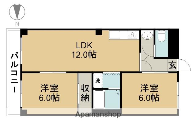 サンライズ清香Ⅱ(2LDK/3階)の間取り写真