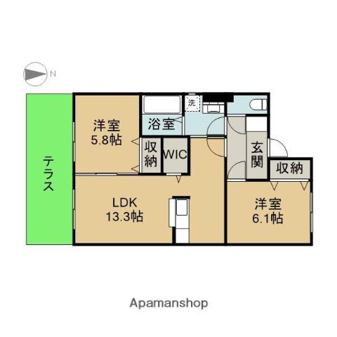 ロイヤル雅(2LDK/1階)の間取り写真