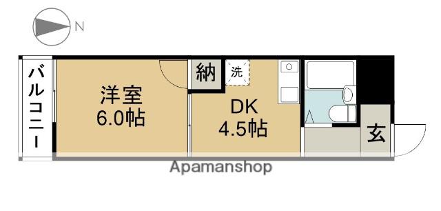 シティコザワ(1DK/1階)の間取り写真