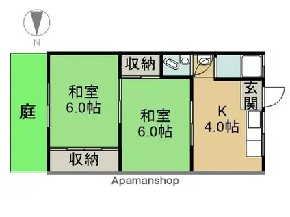 愛知県あま市 1階建 築51年(2K)の間取り写真