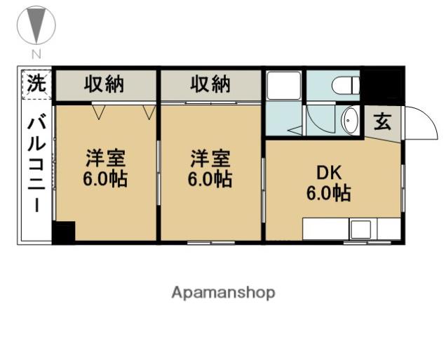 堀田ビル第2(2DK/3階)の間取り写真