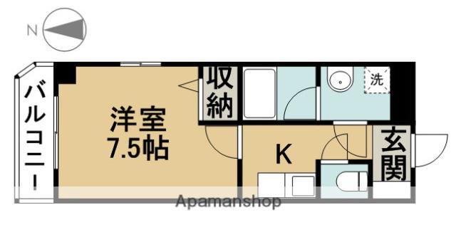 サンライズマンション12(1K/4階)の間取り写真