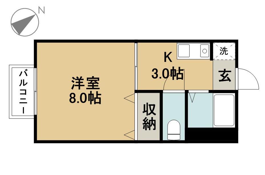 コーポ長谷(1K/2階)の間取り写真