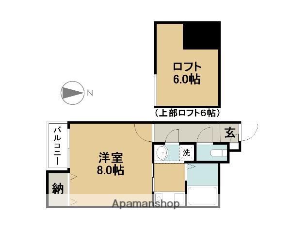 ベルハウスⅡ(1K/1階)の間取り写真