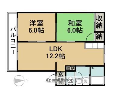 さんすてあしば(2LDK/2階)の間取り写真