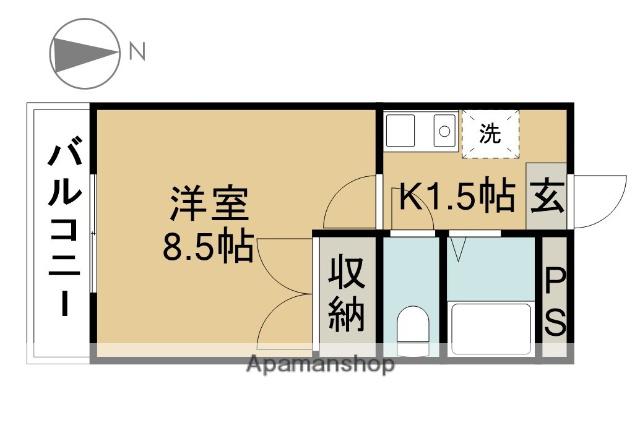 クレスト(1K/1階)の間取り写真