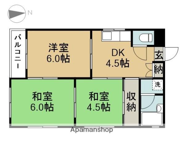 キングスマンション七宝2号館(3K/3階)の間取り写真