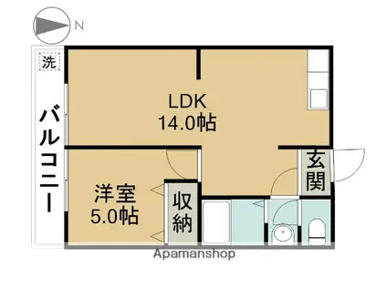 第3ヤマモトビル(1LDK/1階)の間取り写真