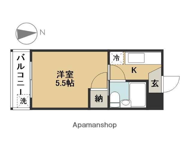 ガーデンハイツ神山(1K/1階)の間取り写真