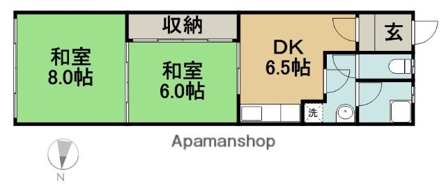 コーポ ヨコイ(2DK/1階)の間取り写真
