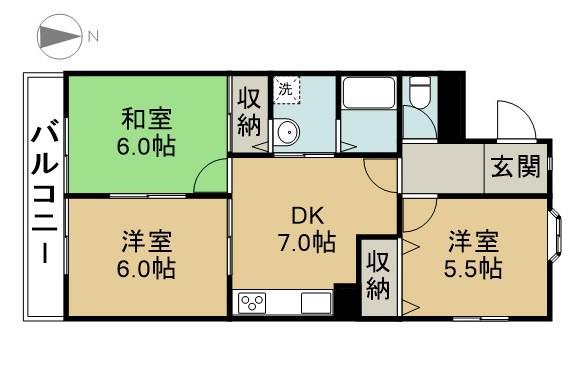 アーバンフロンティア(3DK/3階)の間取り写真