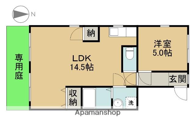 パラシオン萌(1LDK/1階)の間取り写真