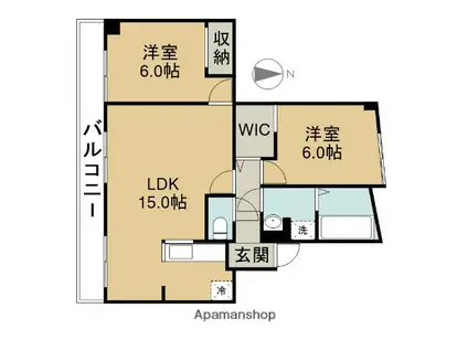 八幡マンション(2LDK/4階)の間取り写真