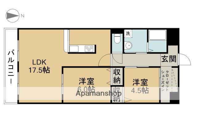 サンホームいの子(2LDK/5階)の間取り写真
