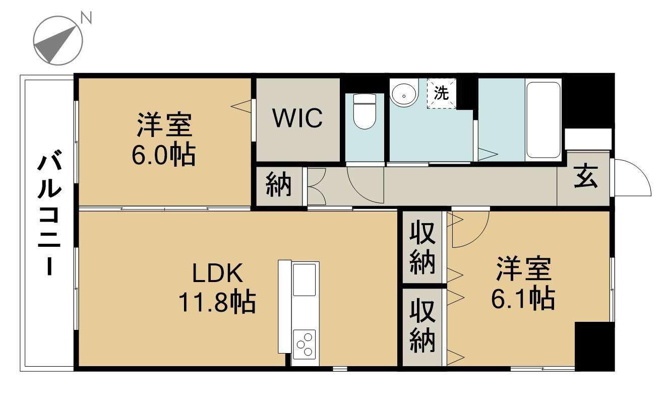 ルチアーノ(2LDK/3階)の間取り写真