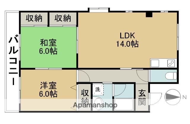 ユースフル加瀬 A棟(2LDK/1階)の間取り写真