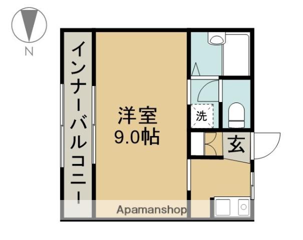 エイコウビル西枇(1K/1階)の間取り写真