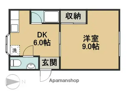 新川荘(1DK/1階)の間取り写真