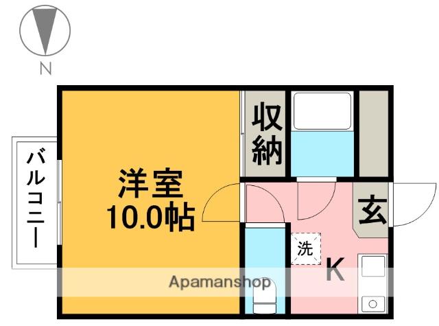 ベルメゾンB(1K/1階)の間取り写真