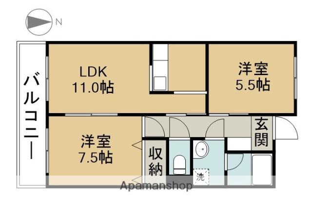 アネスト大治(2LDK/2階)の間取り写真