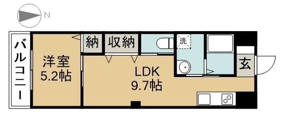 メゾン南参道(1LDK/1階)の間取り写真