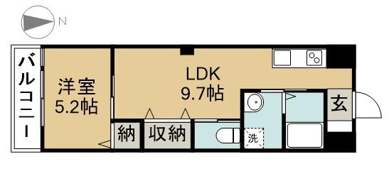 メゾン南参道(1LDK/2階)の間取り写真