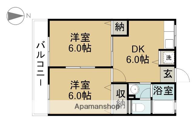 シティハイム小関Ⅱ(2DK/2階)の間取り写真