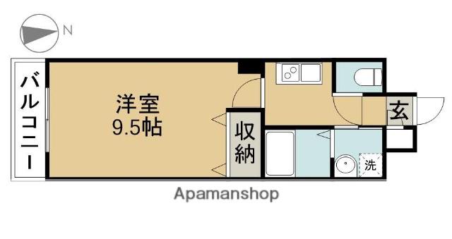 ロイヤルコート天王(1K/1階)の間取り写真