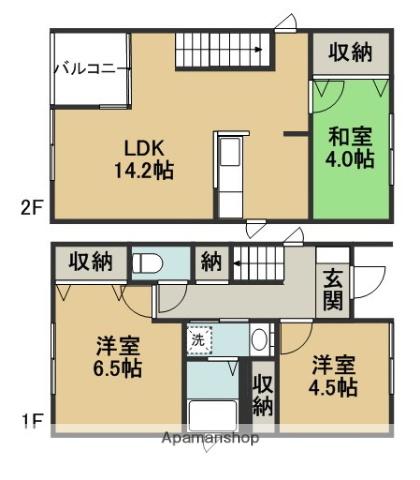 東海交通事業城北線 尾張星の宮駅 徒歩6分 2階建 築16年(3LDK)の間取り写真