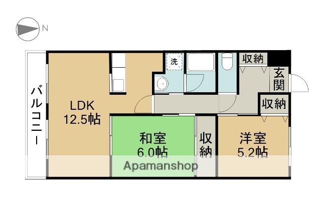 メルベーユ川畔(2LDK/3階)の間取り写真