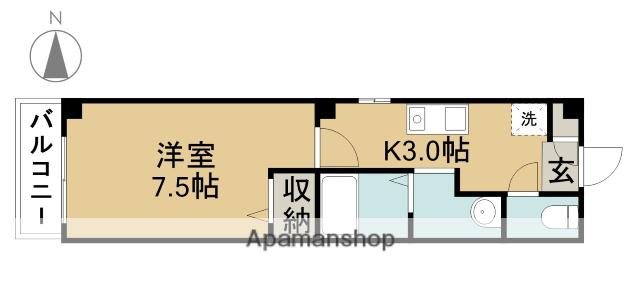 ルナ・ピエナ(1K/1階)の間取り写真