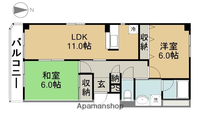 ベルメゾンA(2LDK/3階)の間取り写真