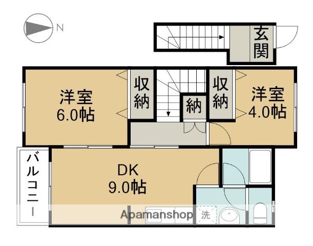 エクセルⅡさつき(2DK/2階)の間取り写真
