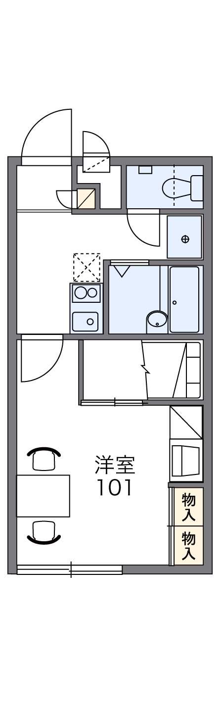 レオパレス桂(1K/2階)の間取り写真