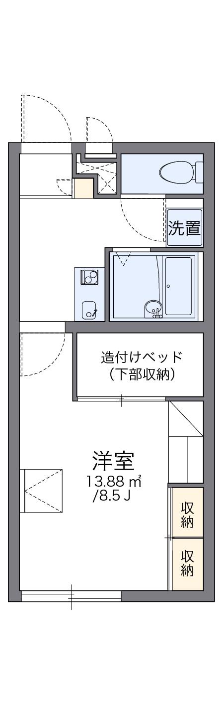 レオパレス八原(1K/1階)の間取り写真