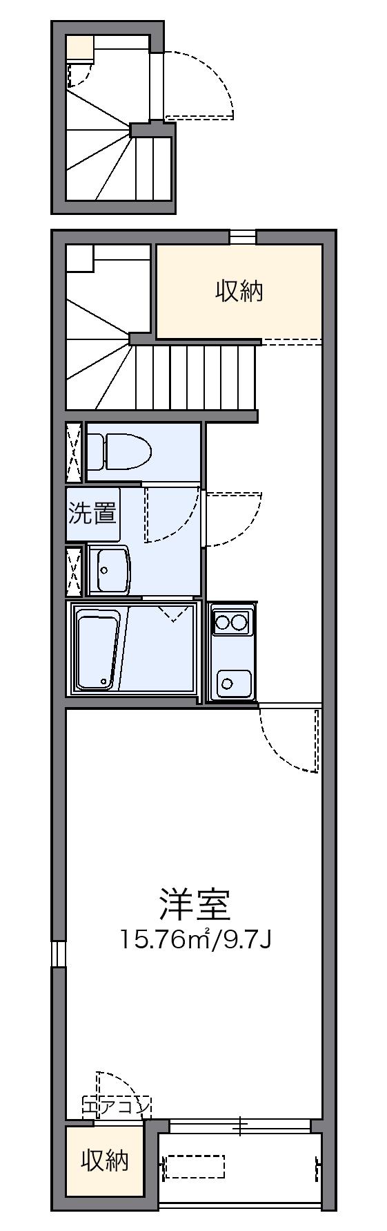 レオネクストグリーン(1K/2階)の間取り写真