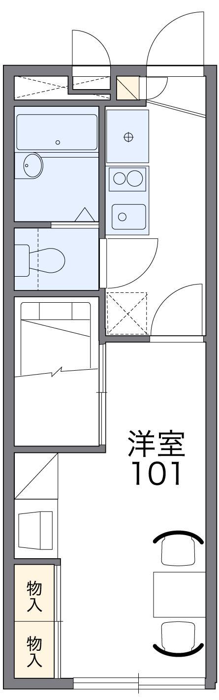 レオパレスRIVER SIDE(1K/1階)の間取り写真