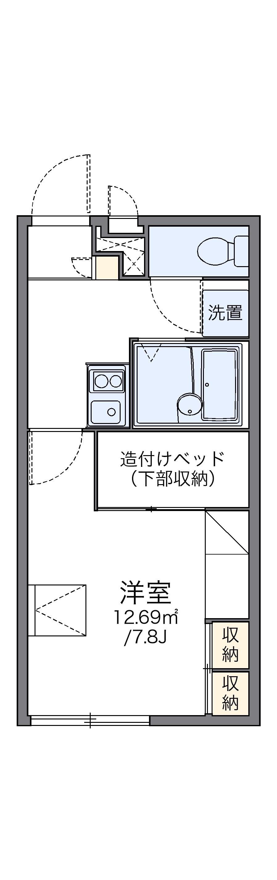 レオパレスソルジェンテ(1K/2階)の間取り写真