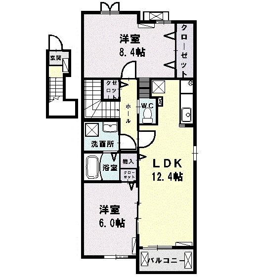 ドマーニ・W(2LDK/2階)の間取り写真