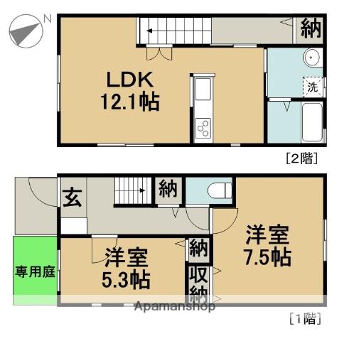ラ　マカレーナＦ(2LDK)の間取り写真