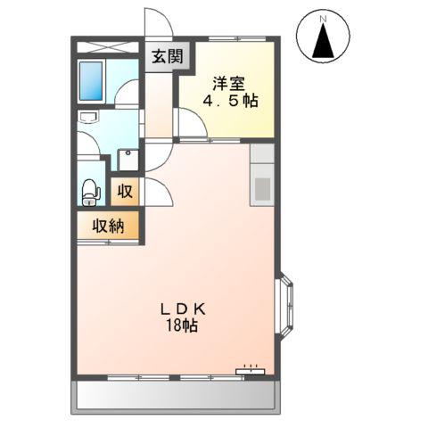 エクセルハイム大津(1LDK/3階)の間取り写真