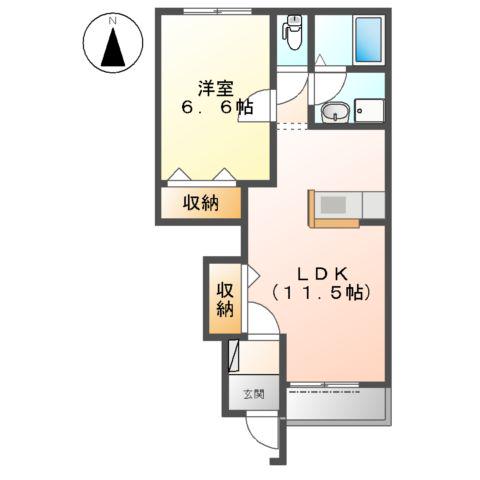 パストラル(1LDK/1階)の間取り写真