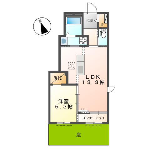 ベラ・ルーチェ(1LDK/1階)の間取り写真