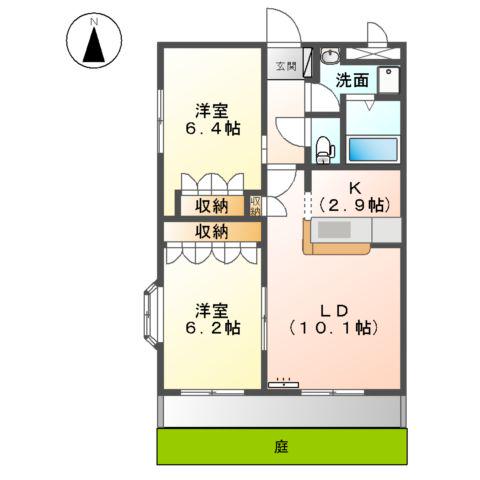 SAKURA.C(2LDK/1階)の間取り写真