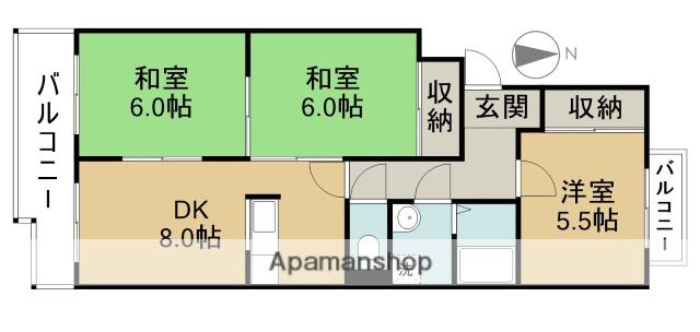 メゾンやしま(3DK/3階)の間取り写真