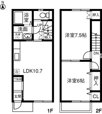 ブルーム前田Ｂ(2LDK)の間取り写真
