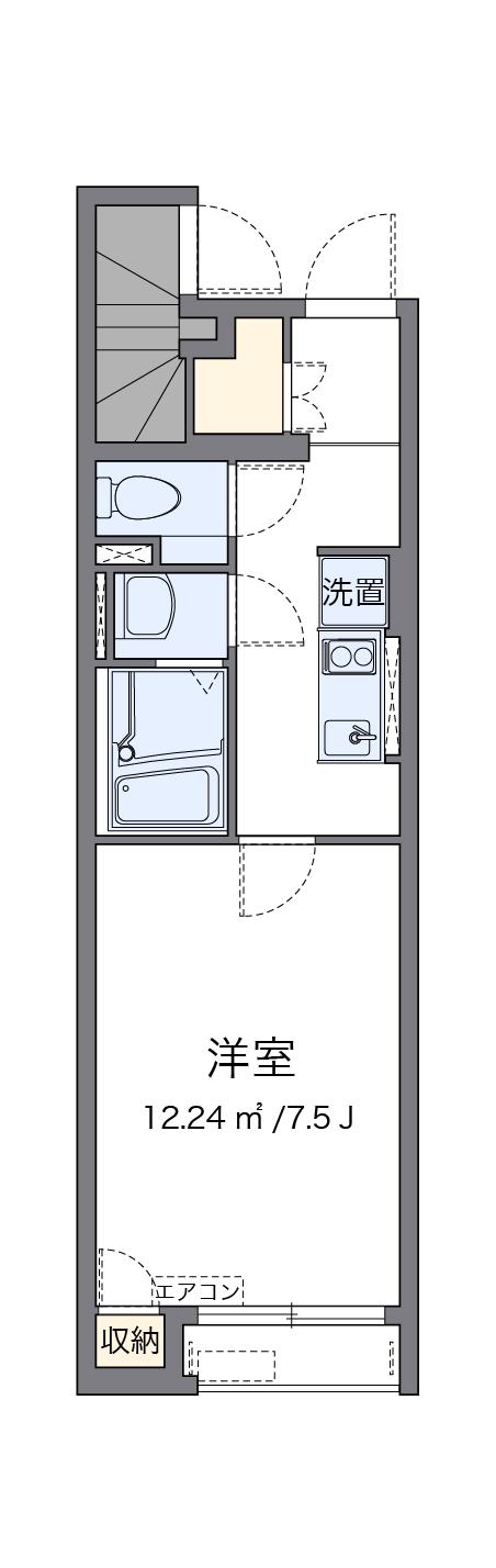クレイノANGEL(1K/1階)の間取り写真