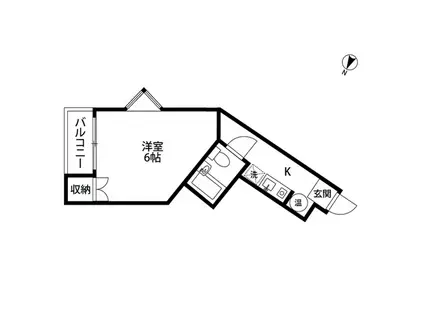 増田マンション(ワンルーム/2階)の間取り写真