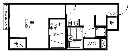 レオパレス宮前(1K/1階)の間取り写真