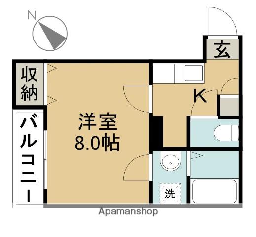 名古屋市鶴舞線 庄内緑地公園駅 徒歩4分 2階建 築18年(1K/1階)の間取り写真